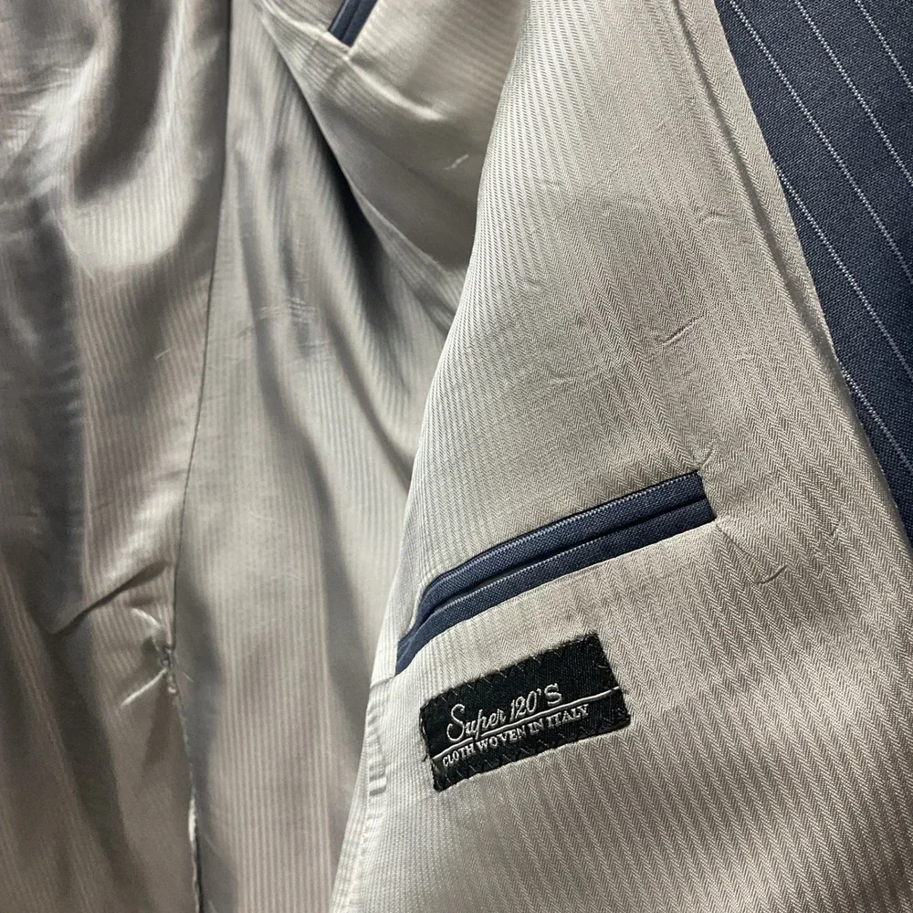 Jack Victor Collection Blue Pinstripe Super 120s Wool Blazer Sport Coat Canada